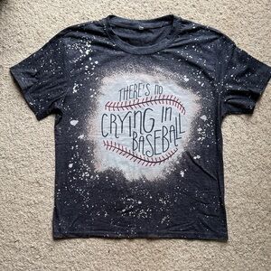 "No Crying in Baseball" Movie Graphic T-Shirt Women's Large Baseball Mom Tee